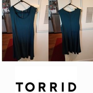 Size 2 Torrid Green Skater Dress